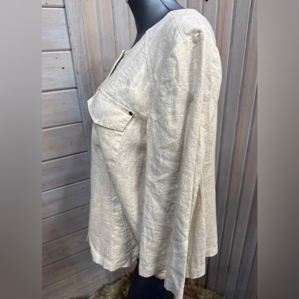 Cream Linen Jacket - Picture 4 of 5